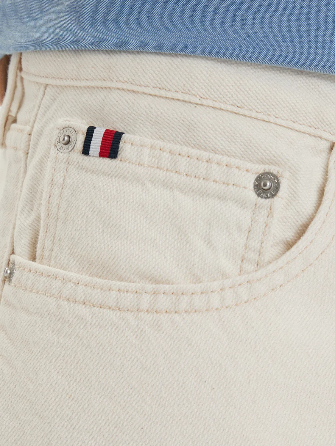 Мужские джинсовые шорты стандартного кроя Dover Washed Tommy Hilfiger, кремовый — фото 4