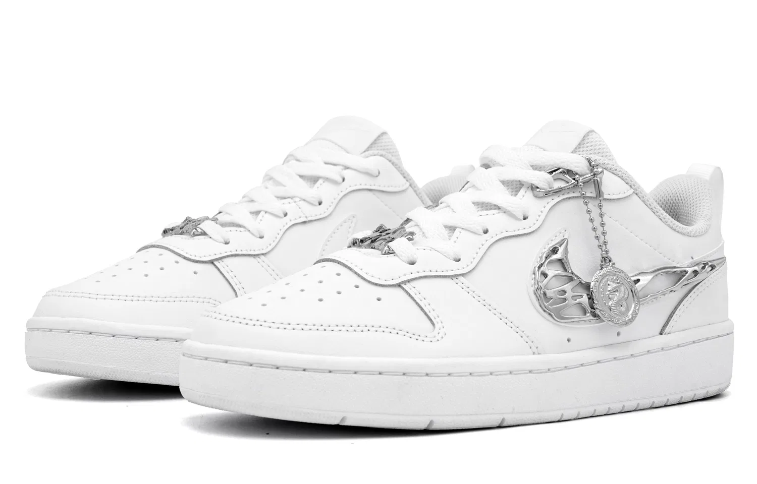 Кроссовки для скейтбординга Court Borough Kids, Nike, White Silver — фото 4