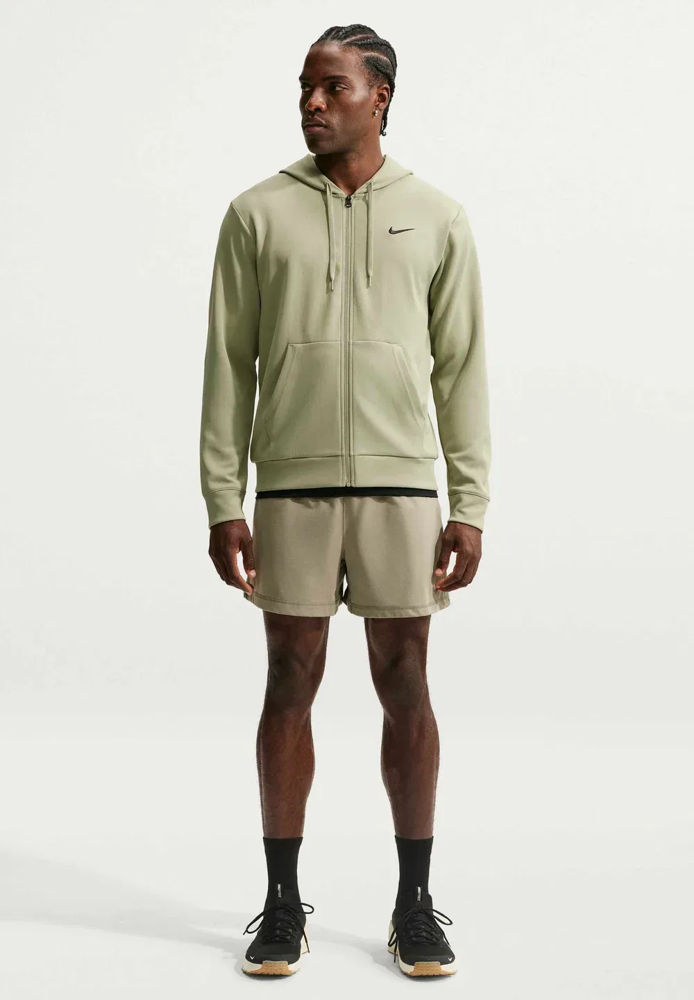 M nk df uv flex flc fz hd - толстовка на молнии Nike Performance, Dusty Olive/Dusty Olive/Black