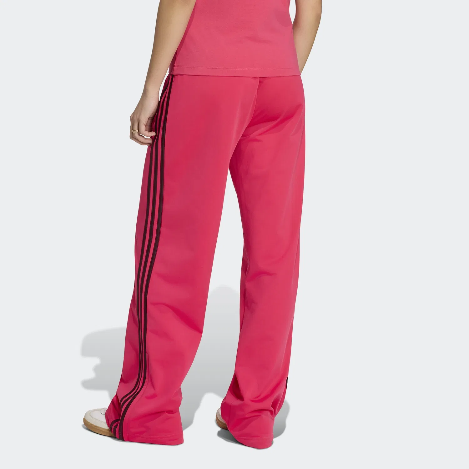 Брюки Adidas Originals с широкими штанинами Firebird розового цвета