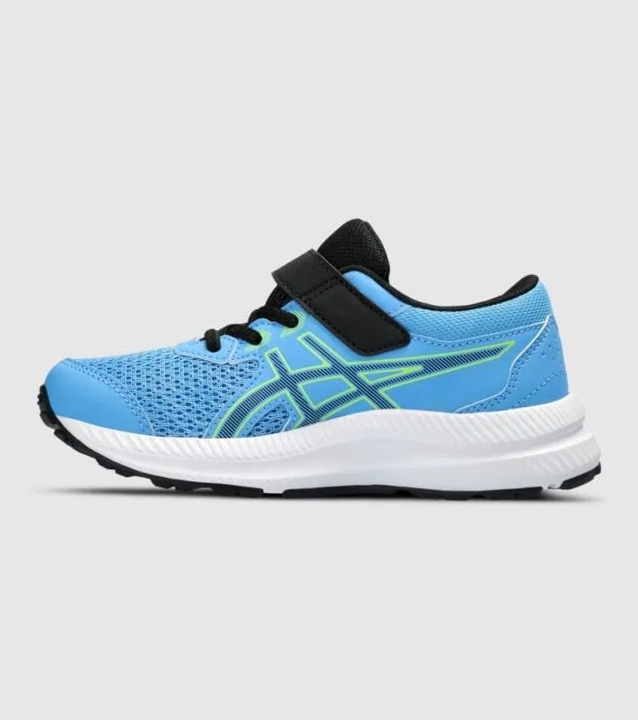 Детские кроссовки для мальчиков с липучкой Contend 8 Ps ASICS, Waterscape Black — фото 3