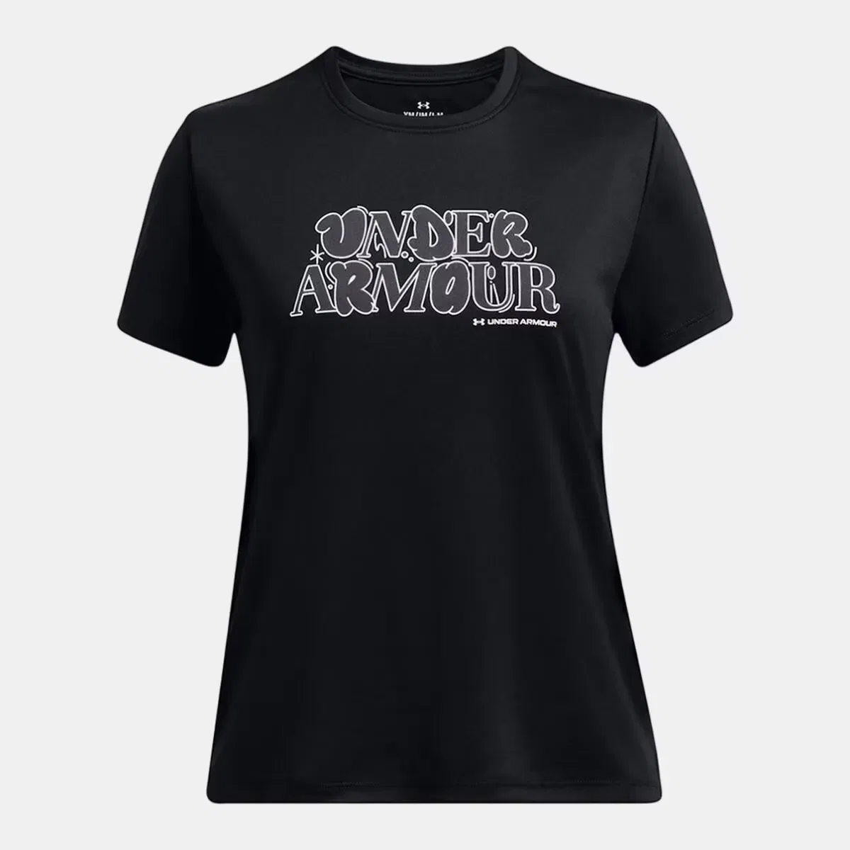 Детская футболка для девочек с коротким рукавом Tech Wordmark SS Under Armour, Negro