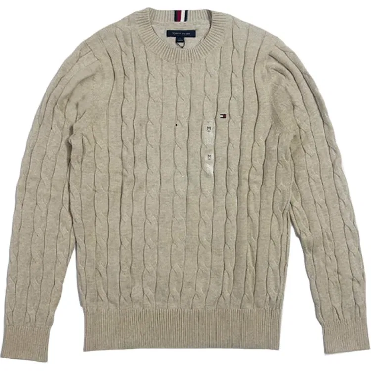 Мужской свитер с круглым вырезом Light Khaki Tommy Hilfiger