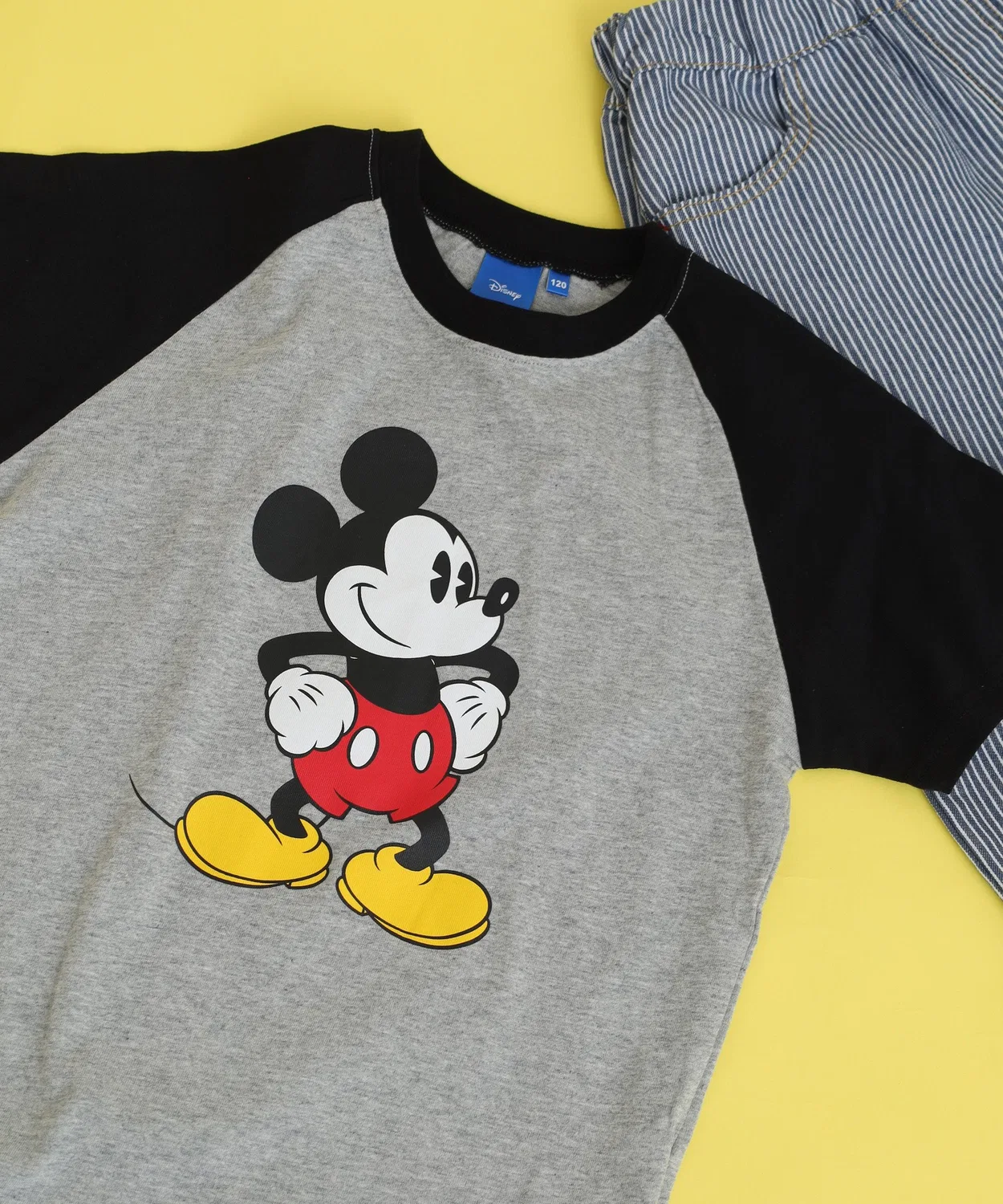 Детская футболка с принтом Mickey Mouse, с длинным рукавомMICKEY MOUSE, Grey