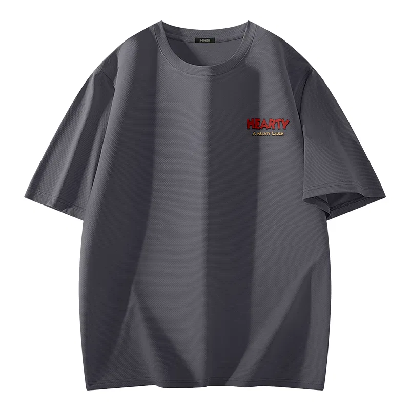 Детская футболка с круглым вырезом B Hearty Chest Logo MINISO, Dark Gray
