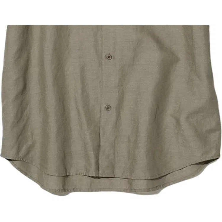 Детская рубашка с воротником-стойкой Dark Olive UNIQLO, Dark Olive — фото 3