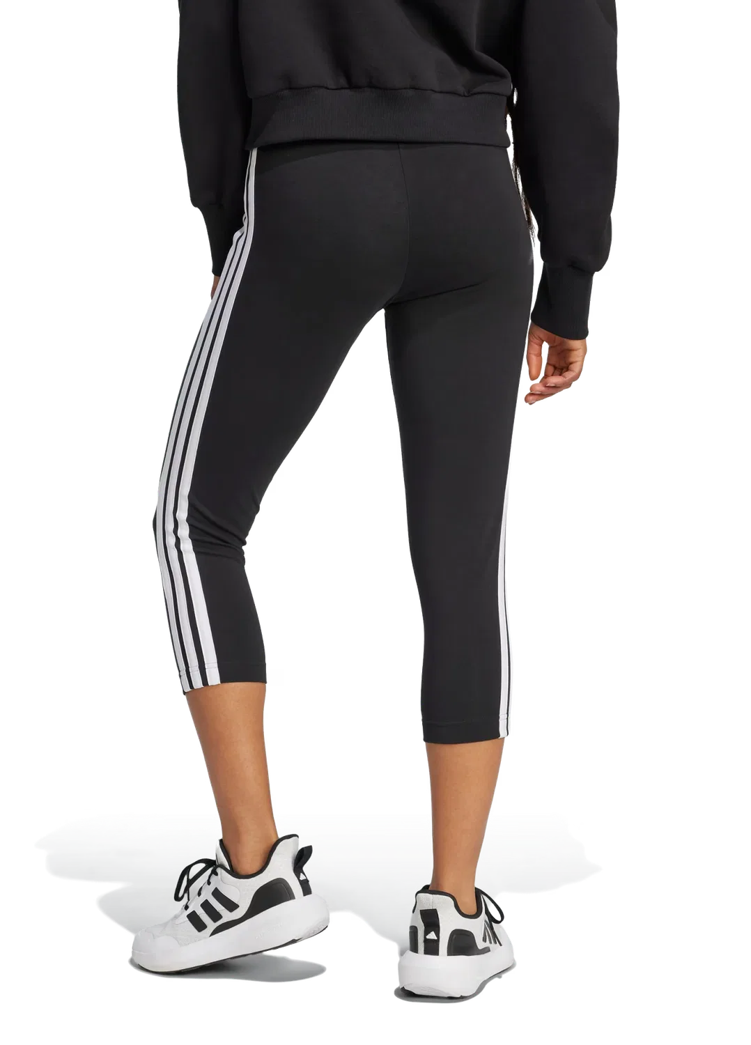 Женские леггинсы с тремя полосками Adidas, черный — фото 3