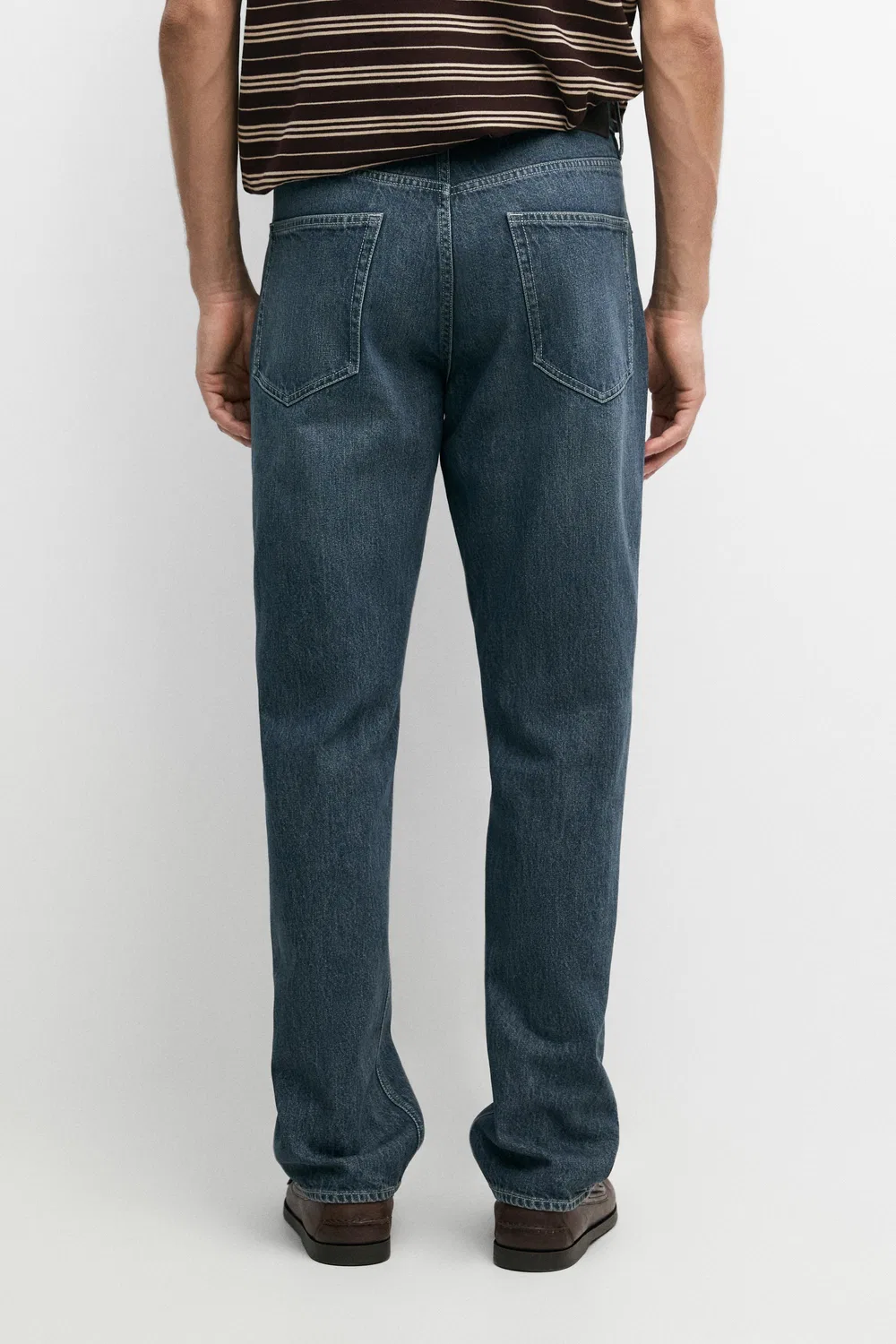 Джинсы Massimo Dutti Tapered Fit, синий — фото 4