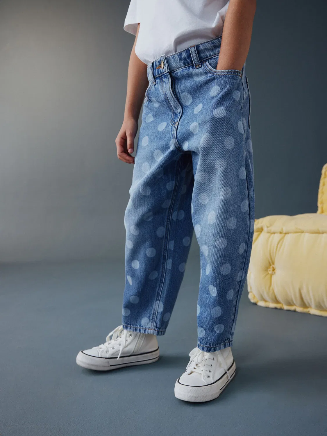 Джинсы баррель, Polka Dot Next, Lightwash Polka Dot