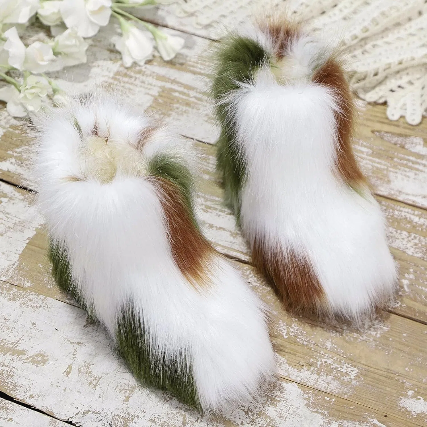 Детские зимние сапоги для девочек с меховой подкладкой FUNCOS, White Brown Green — фото 3