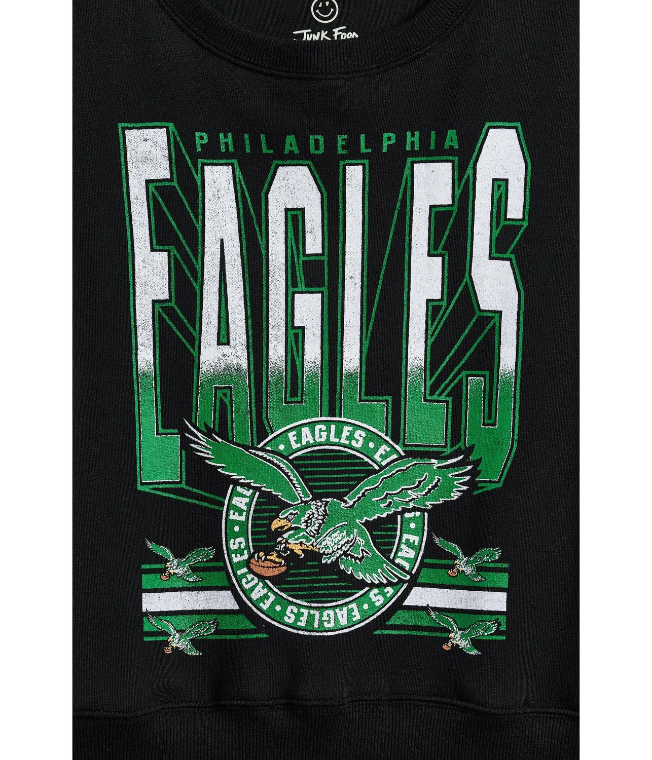Флисовая толстовка с отворотом на плечах с символикой команды NFL Philadelphia Eagles (для маленьких и больших детей) Junk Food Clothing Kids, True Black — фото 3