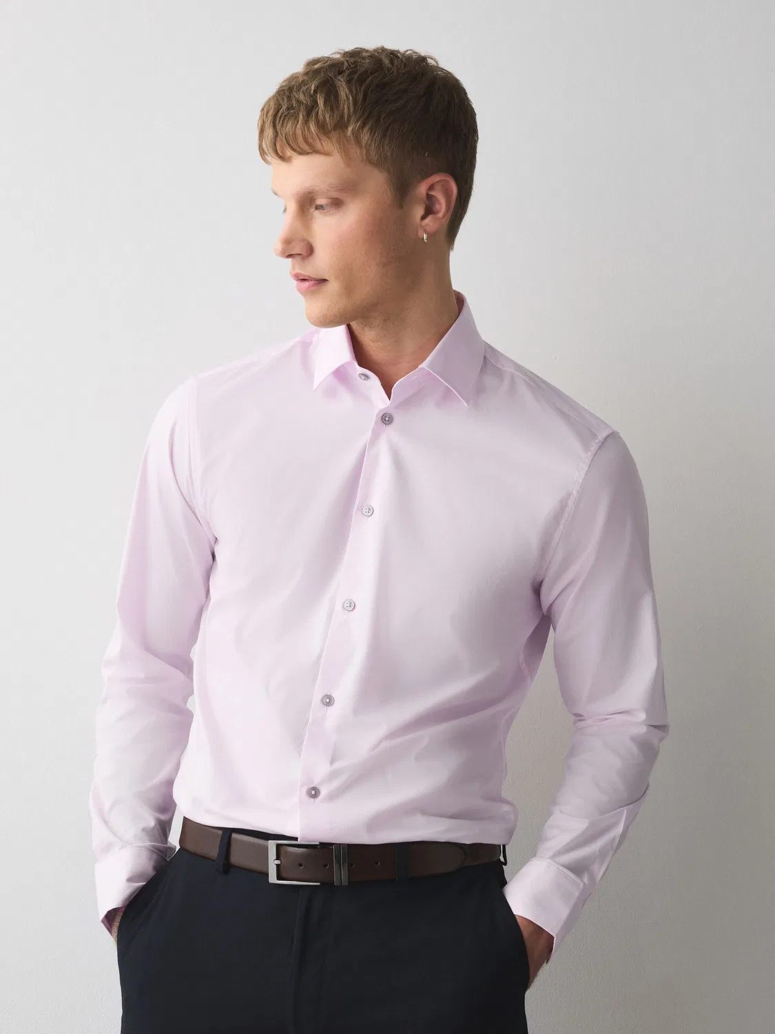 Рубашка классическая слим фит, Light Pink Next