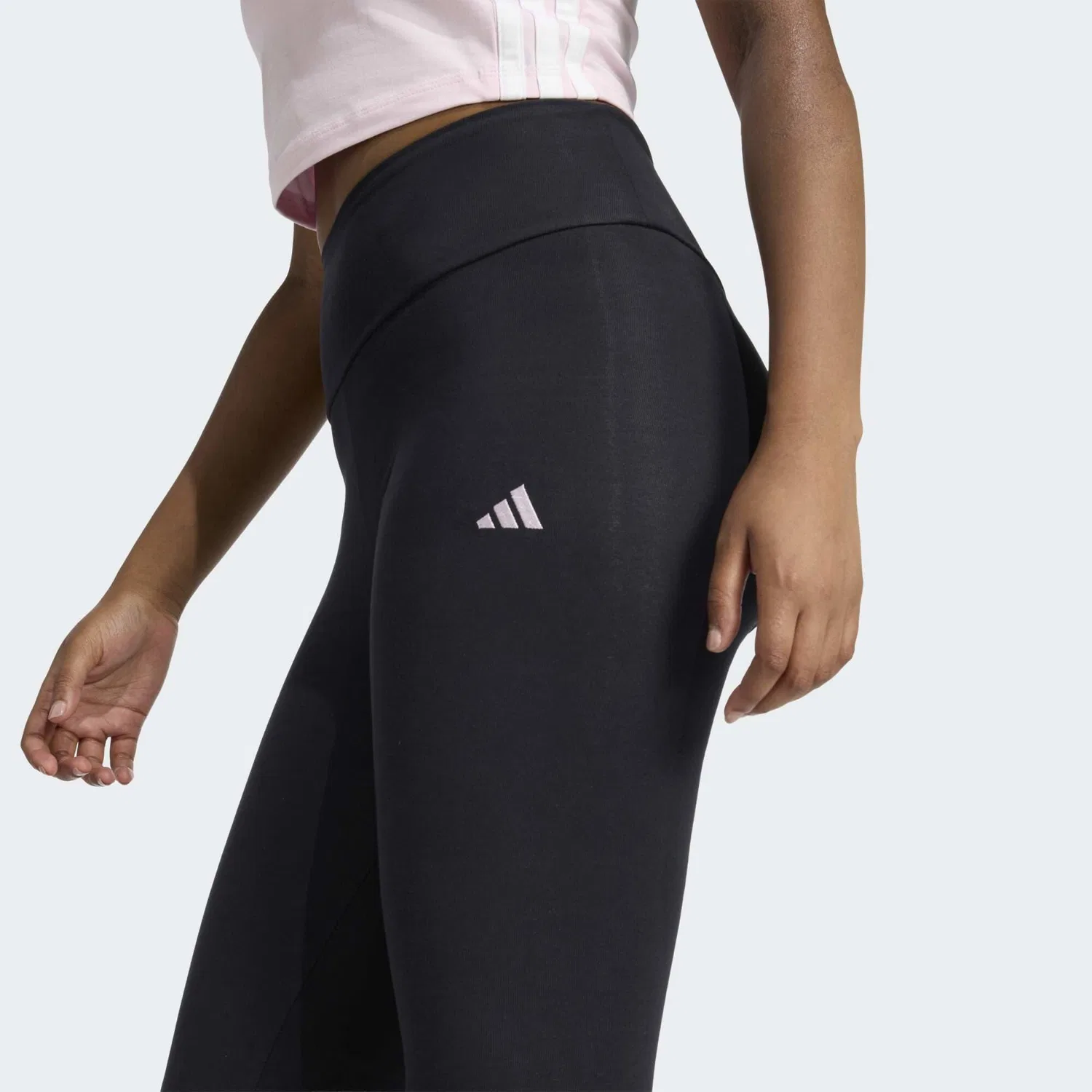 Женские хлопковые леггинсы Adidas, Schwarz — фото 4
