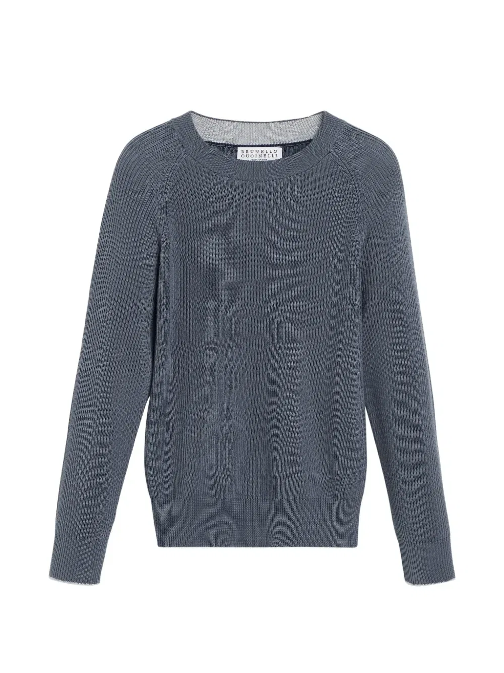 Свитер в рубчик Brunello Cucinelli Kids, синий