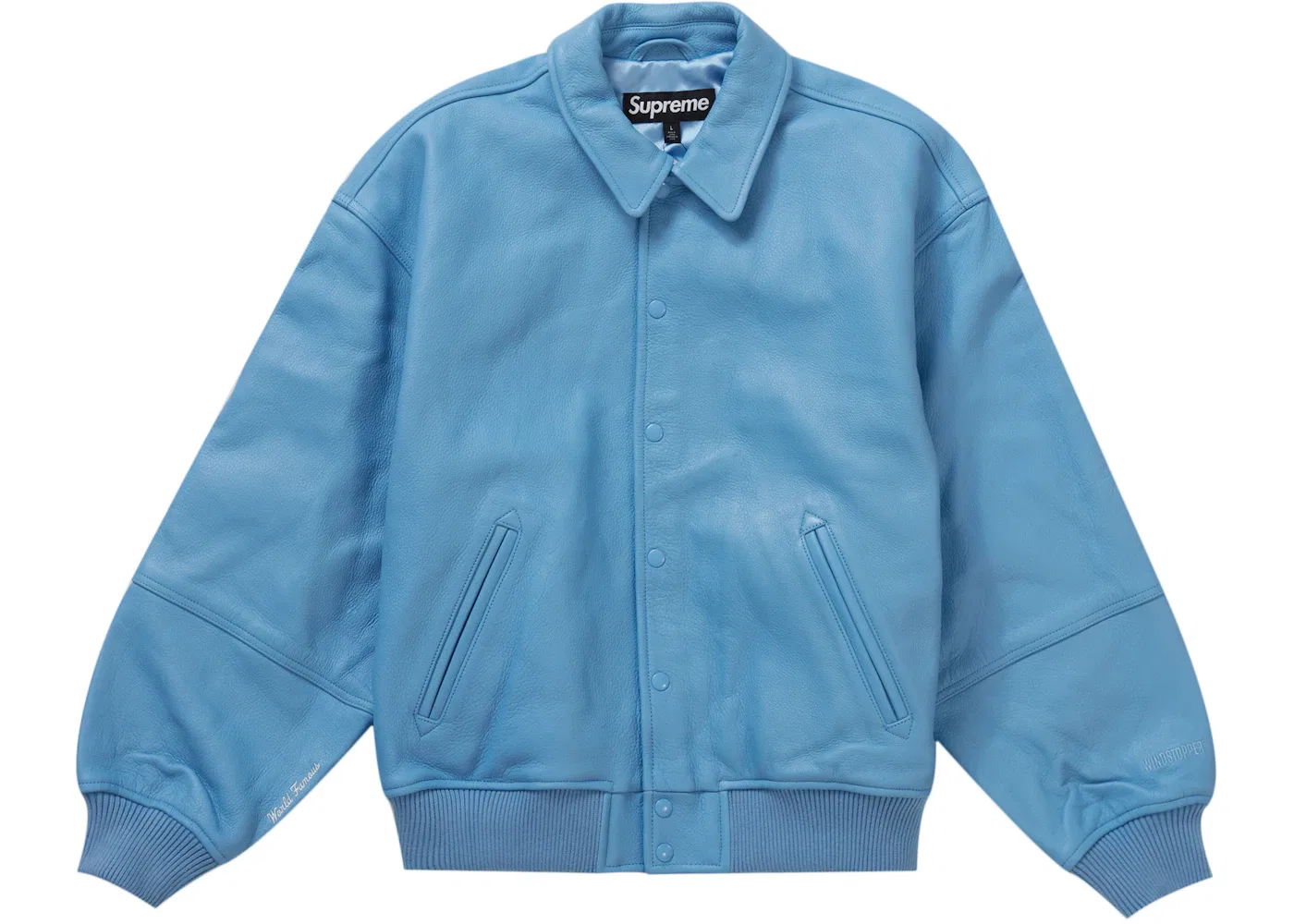 Мужская кожаная куртка с принтом Supreme GORE-TEX Infinium WINDSTOPPER, Light Blue