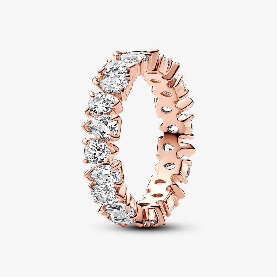 

Кольцо Pandora Timeless Alternating Sparkling Band, розовое золото