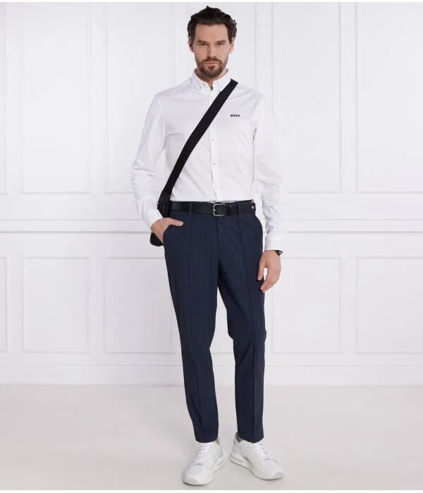 Мужские классические брюки Regular Fit BOSS, Blu Marino — фото 2
