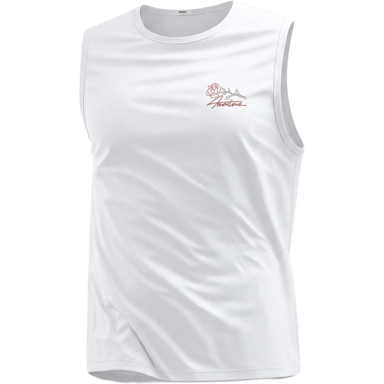 Детский топ-майка с круглым вырезом Ice Silk Cooling Breathable MINISO, Black (English Rose Chest Logo) — фото 4