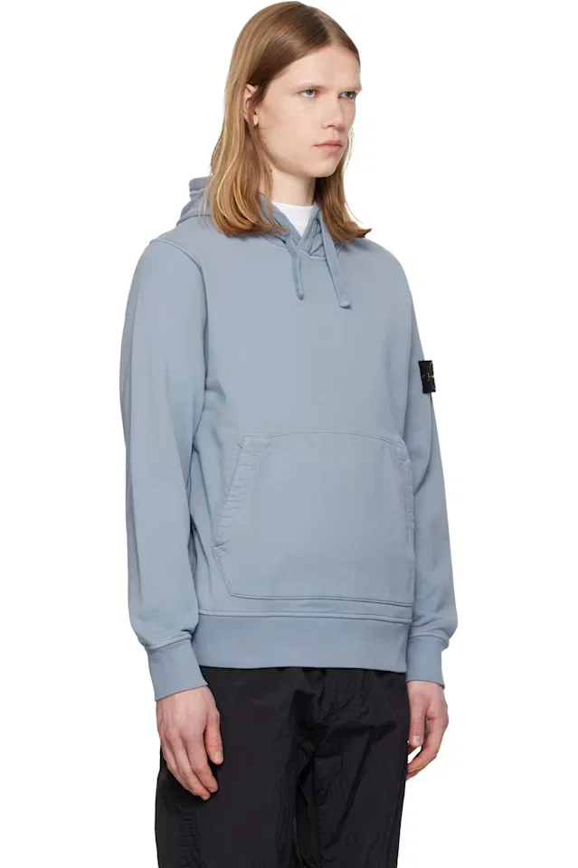 Худи из органического хлопка синий Stone Island — фото 2