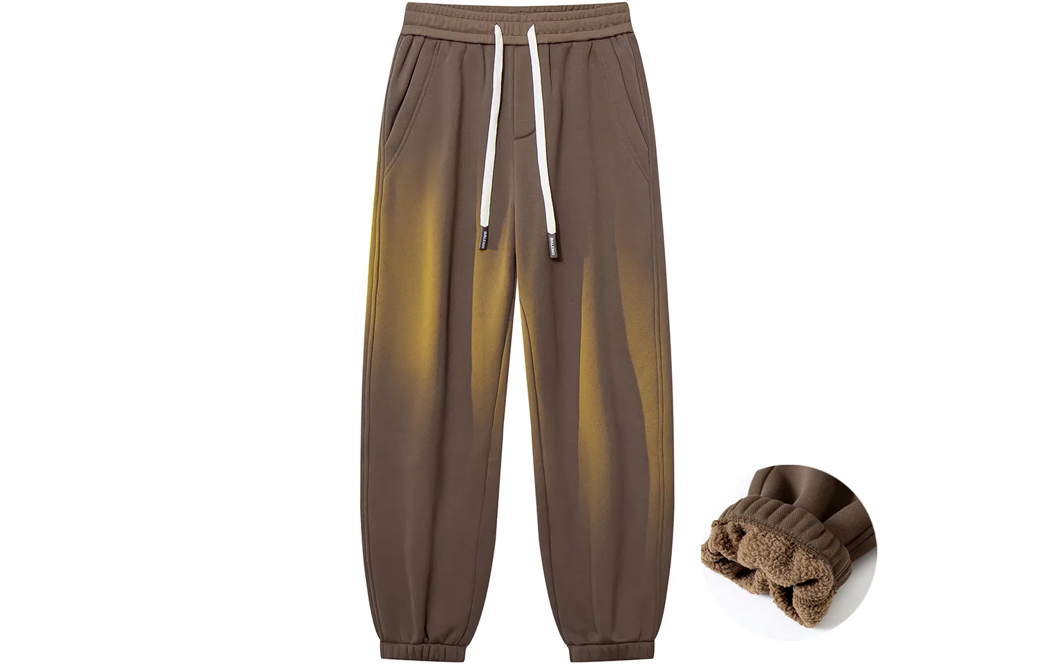 Детские утепленные брюки на флисовой подкладке BALENO, Coffee Fleece-Lined Lace-Up No Logo
