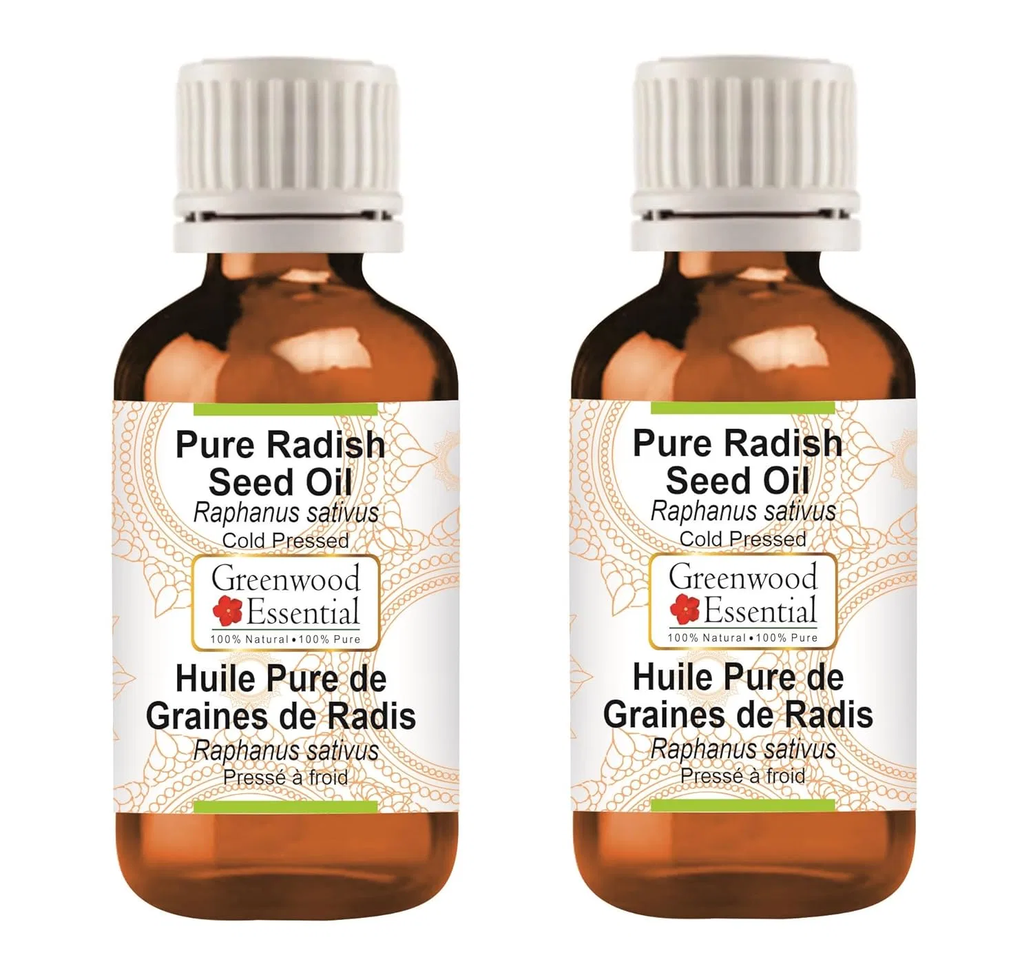Масло для тела Radish Seed Oil, Greenwood Essential, 2 шт. по 100 мл