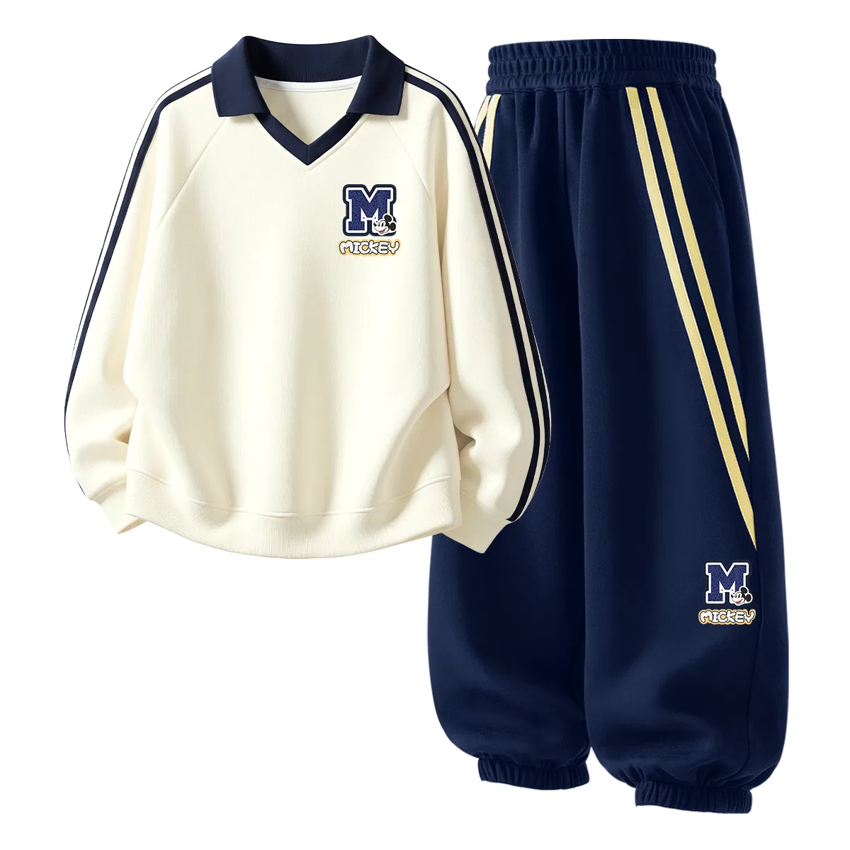 Детский спортивный комплект с принтом Disney, модель Di Mickey Mouse K, Disney, Ivory White/Navy Blue