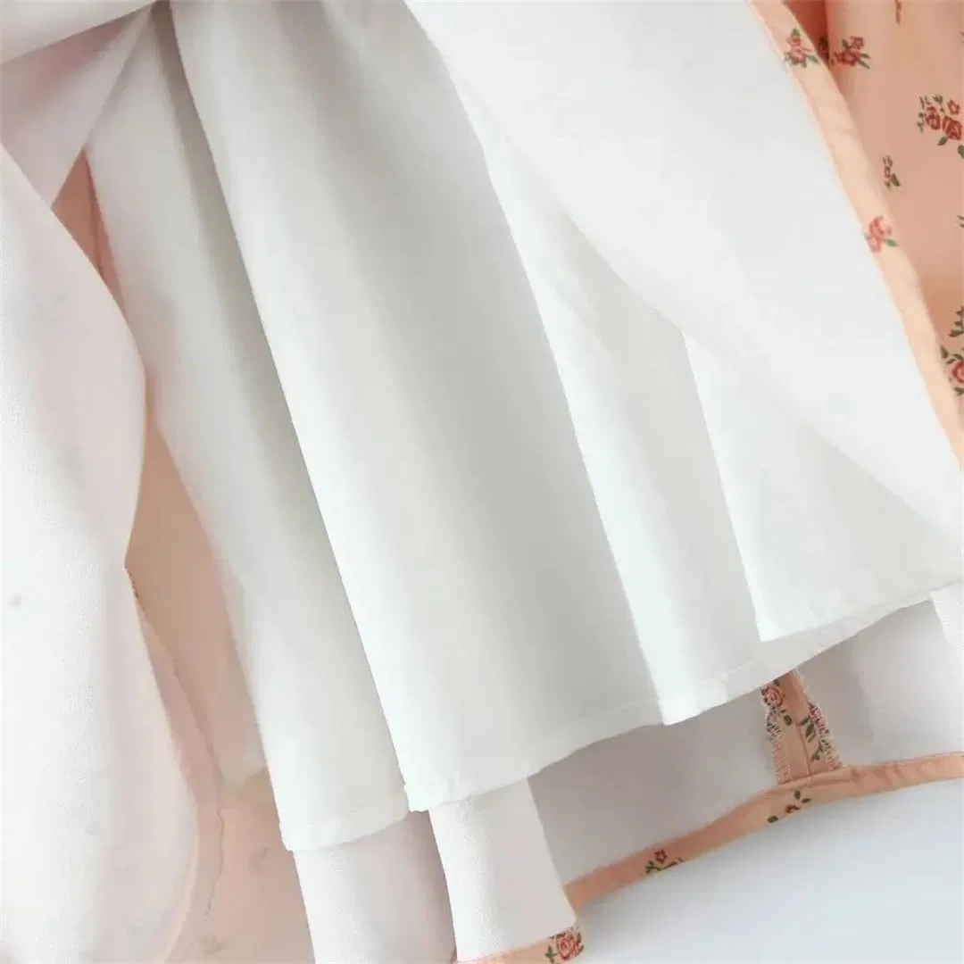 Женское платье с цветочным принтом и бантом Prom, Light Orange — фото 2