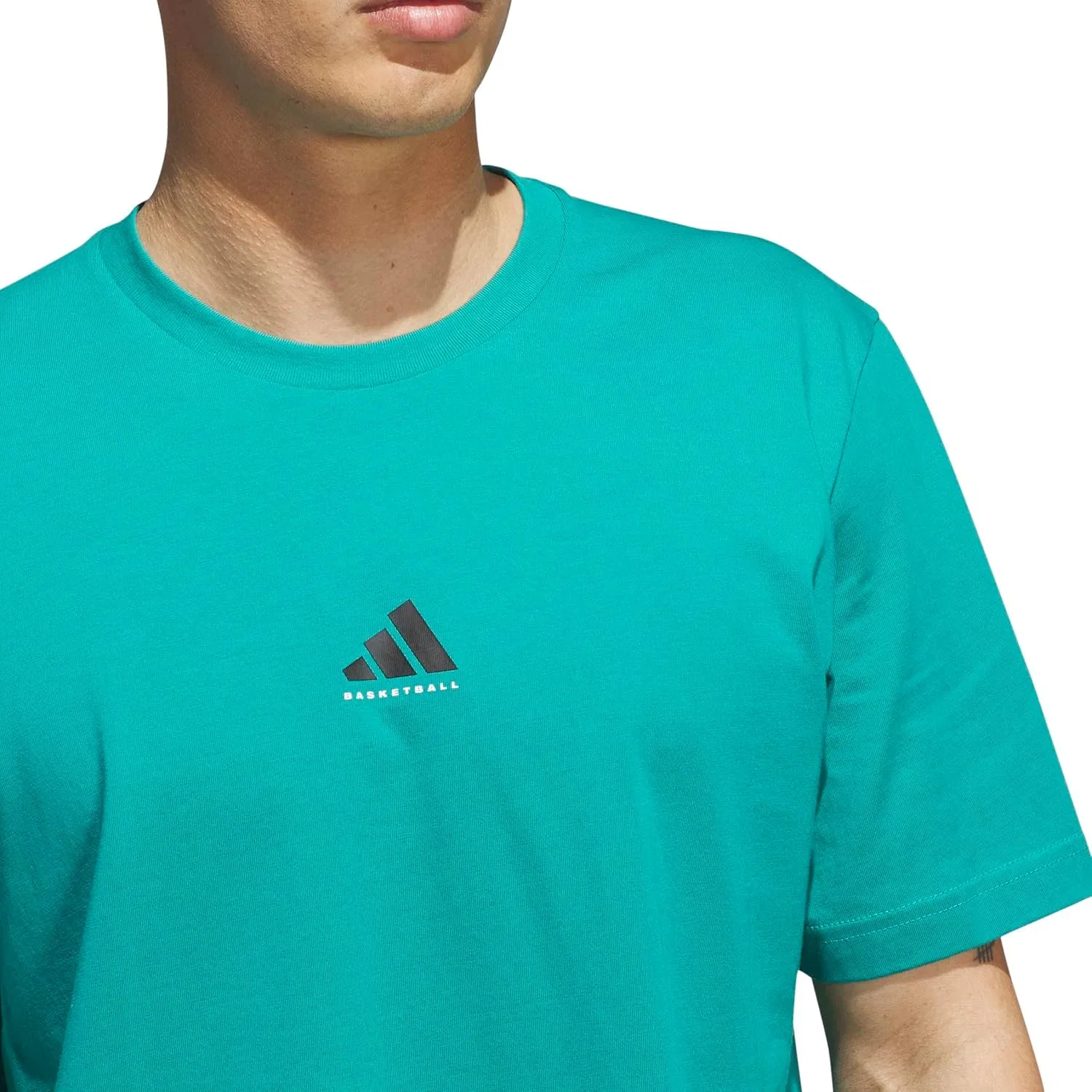 Мужская футболка свободного кроя Basketball Graphic adidas, Pure Teal/Black — фото 3