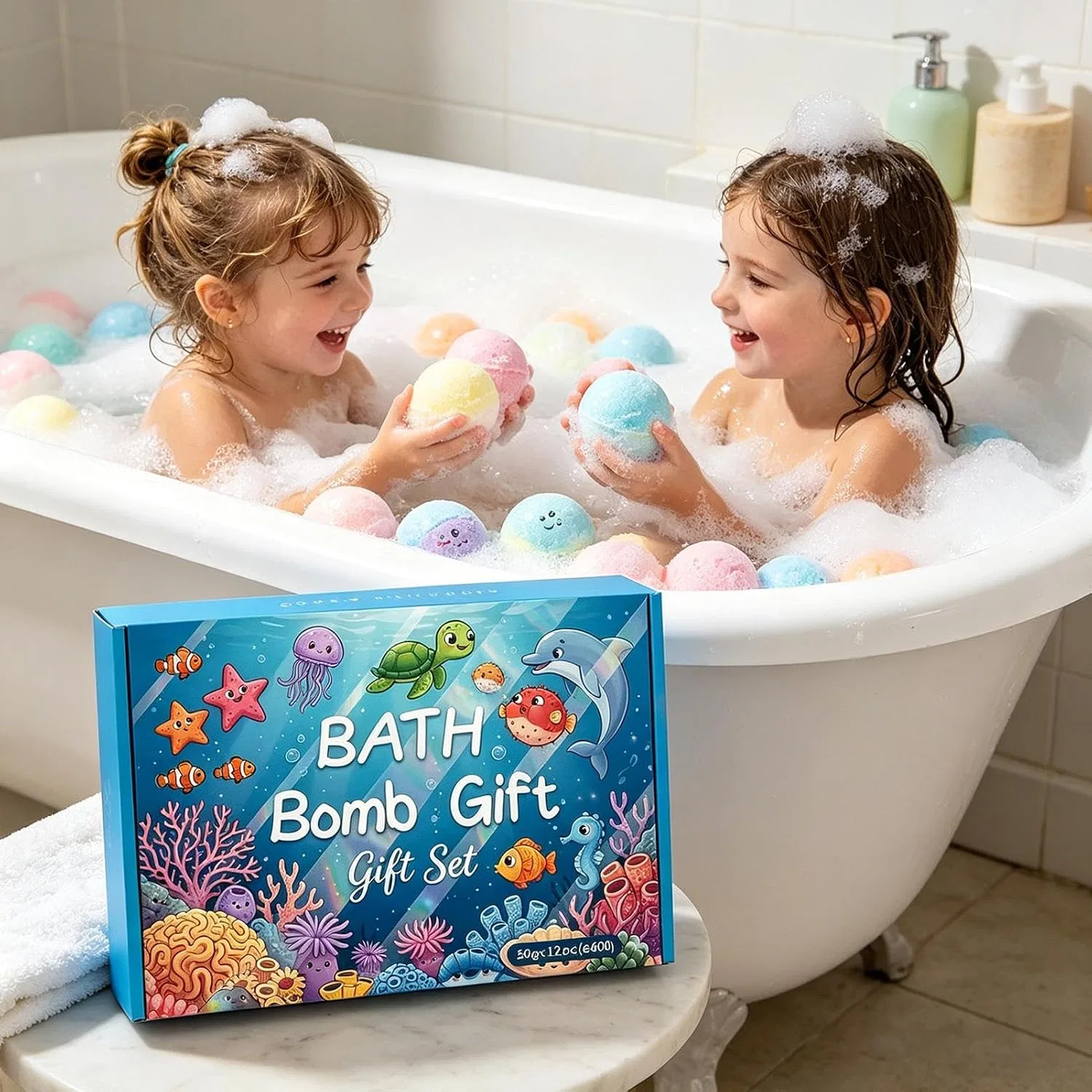 Generisch Набор для ванны с бомбочками, 12 шт, Bubble Game — фото 4