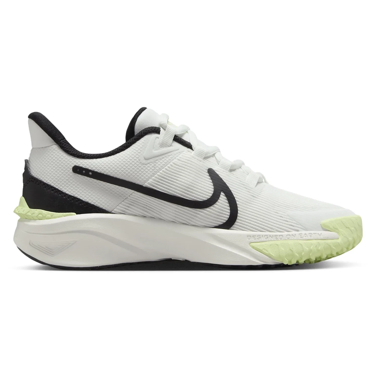 Детские кроссовки для мальчиков с закрытым носком Star Runner 4 NN NIKE, Summit White Black Barely Volt — фото 4