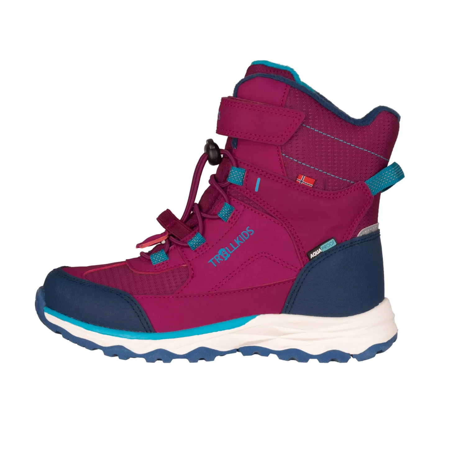 Детские зимние ботинки снегозащитные KIDS HAFJELL WINTER BOOTS XT TROLLKIDS, Bright Berry/Dark Turquoise — фото 2