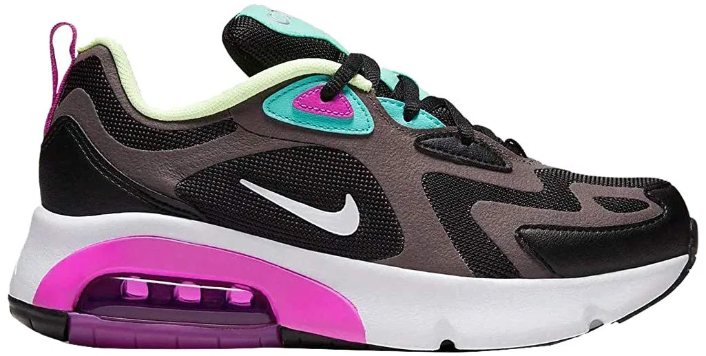 Детские кроссовки для мальчиков с максимальной амортизацией NIKE Air Max 200 (GS) NIKE, Black Metallic Silver Thunder Grey