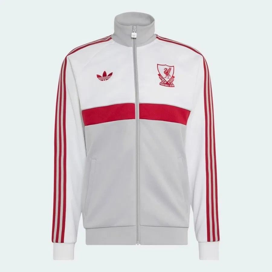 Свитшот мужской с воротником-стойкой Liverpool FC Originals adidas, Серый — фото 4