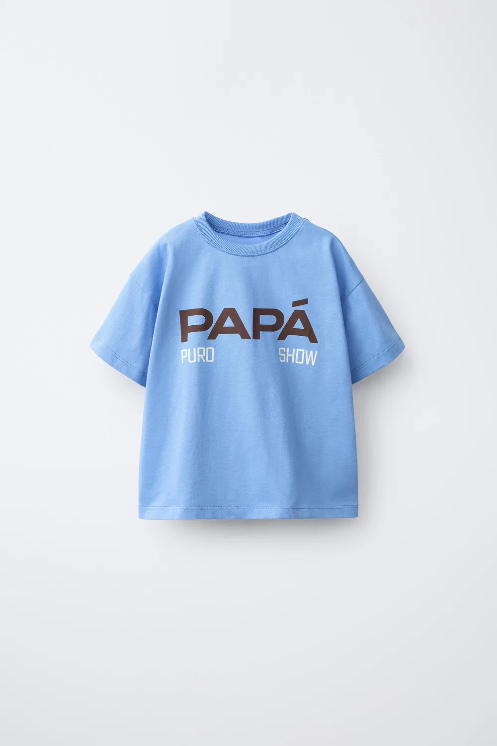 Футболка с принтом "Мама и папа" ZARA, Light blue