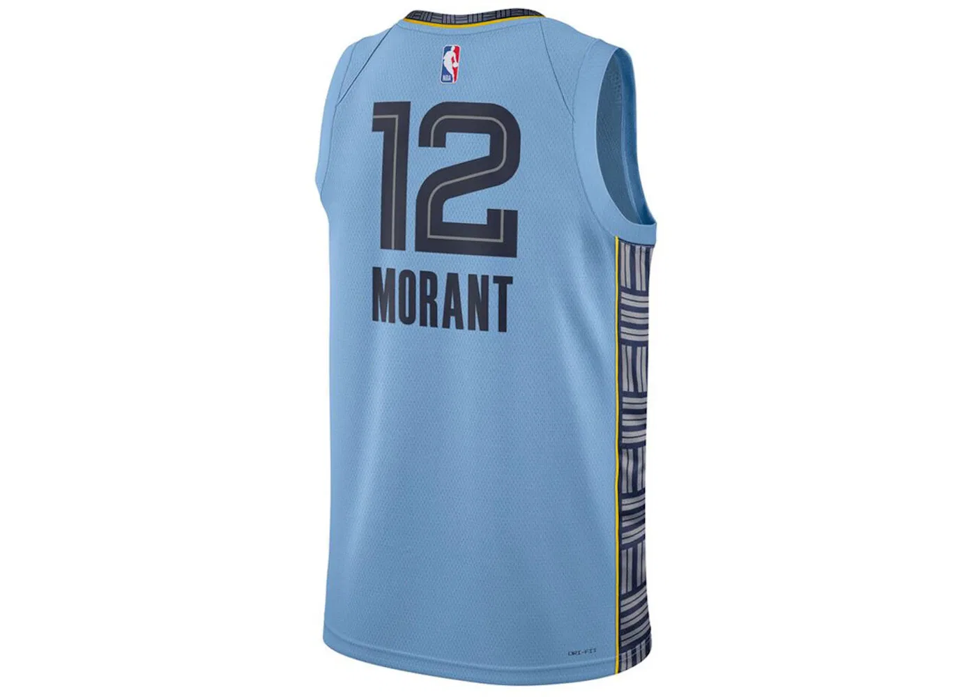 Мужская баскетбольная джерси Jordan NBA Memphis Grizzlies Ja Morant Statement Edition Dri-FIT Swingman, Light Blue/Dark Blue — фото 2