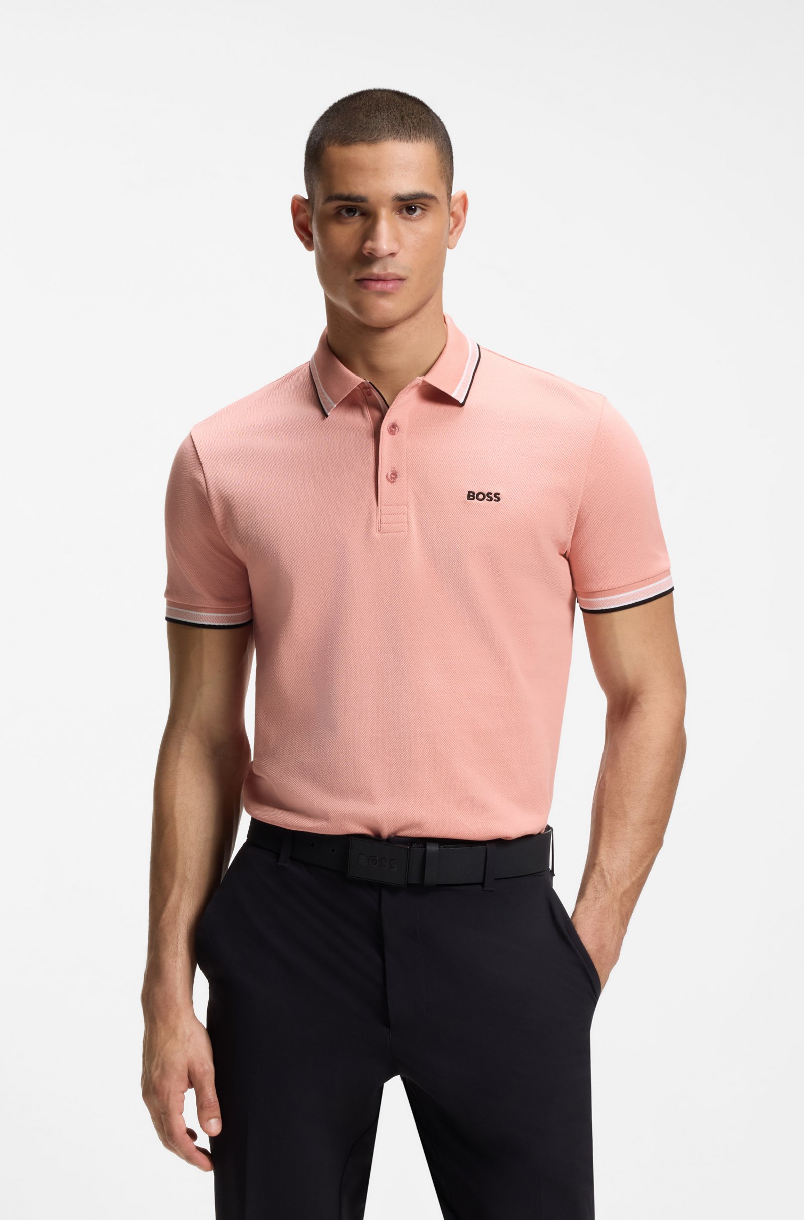 Футболка Boss Paddy In Cotton Pique, светло-розовый — фото 2
