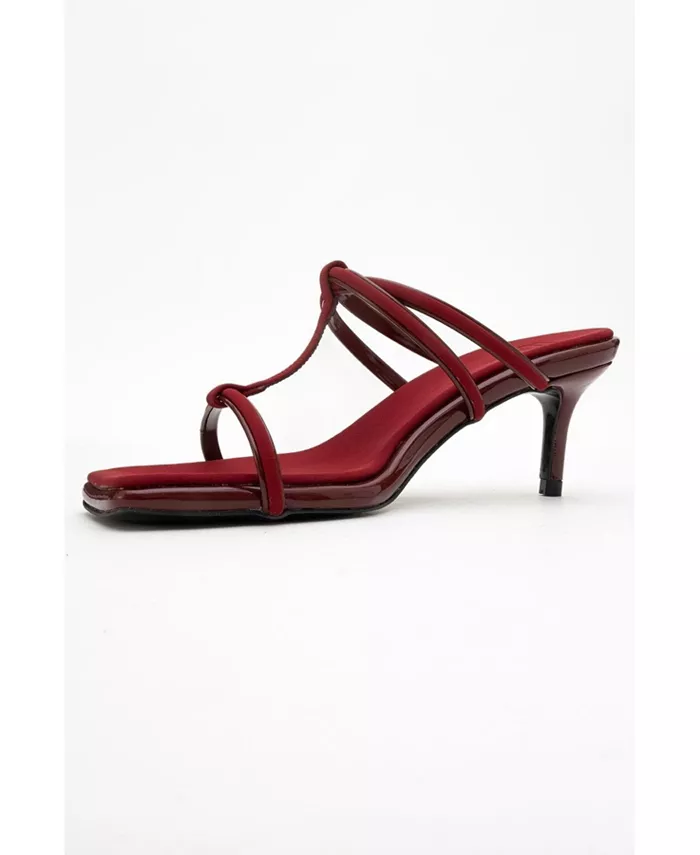 Мокачино сандалии на каблуке с ремешком (женские) Prologue Shoes, красный — фото 3