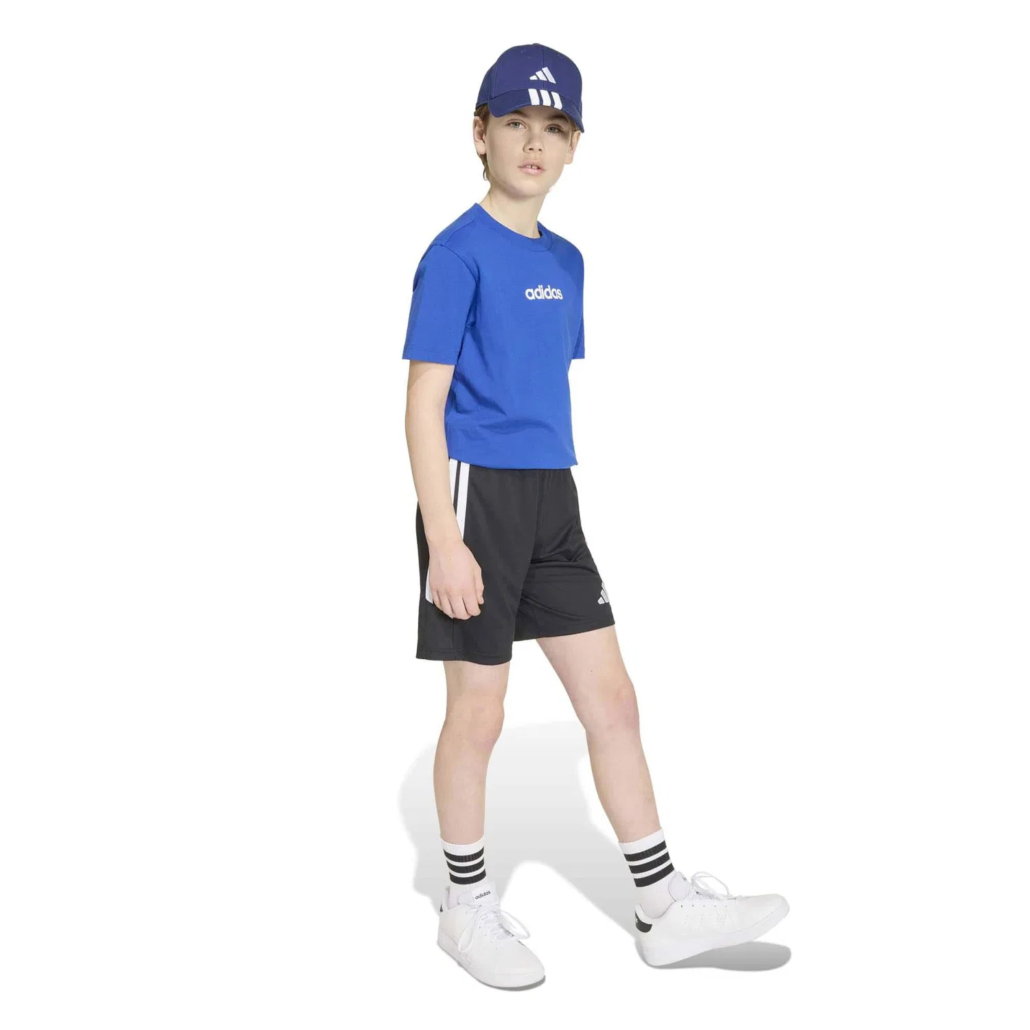 Детская футболка с коротким рукавом Adidas Sport J Lin Tee 160, BLAU — фото 4