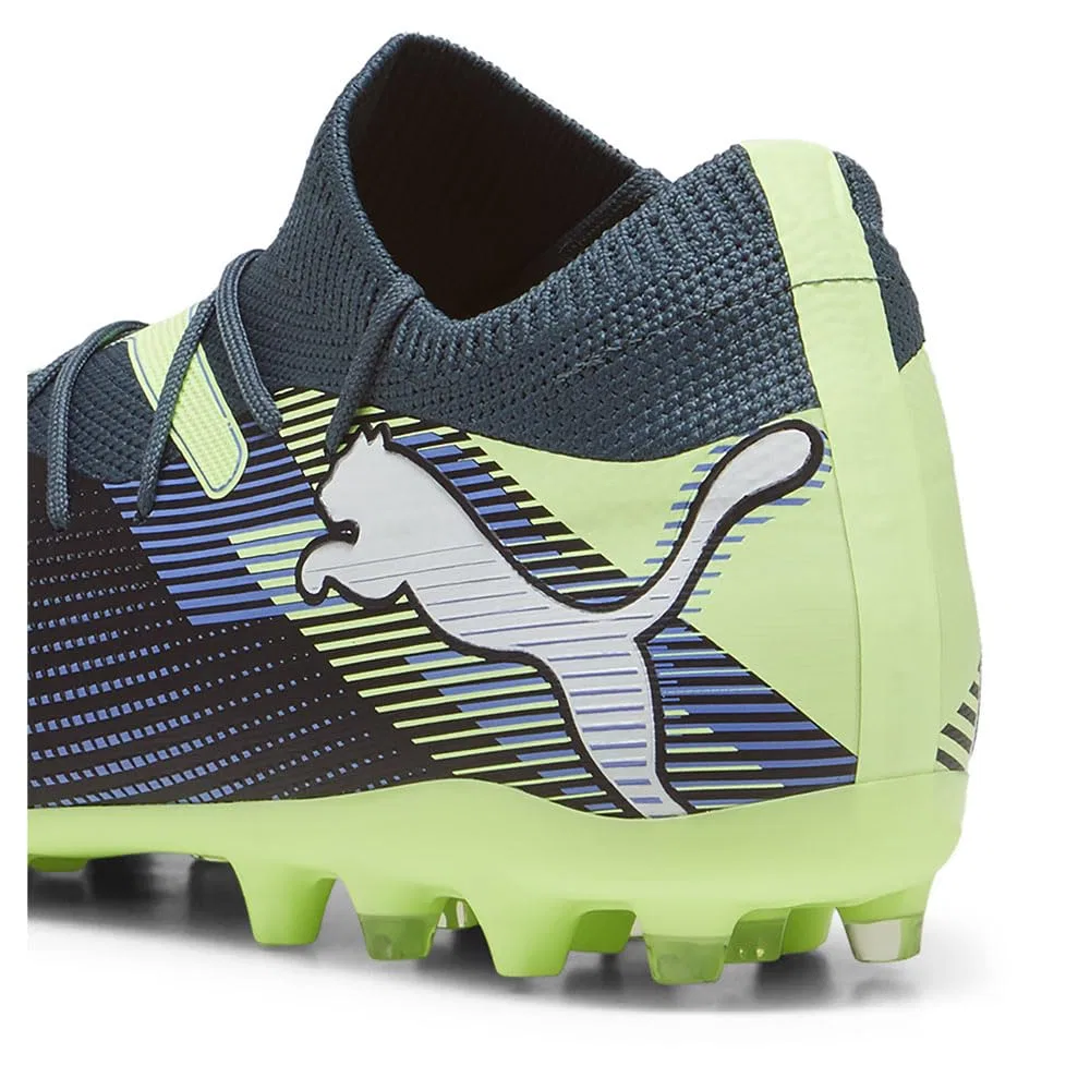 Детские футбольные бутсы для девочек и мальчиков с шипами Future 7 Match MG PUMA, Gray Skies PUMA White Fizzy Apple — фото 2