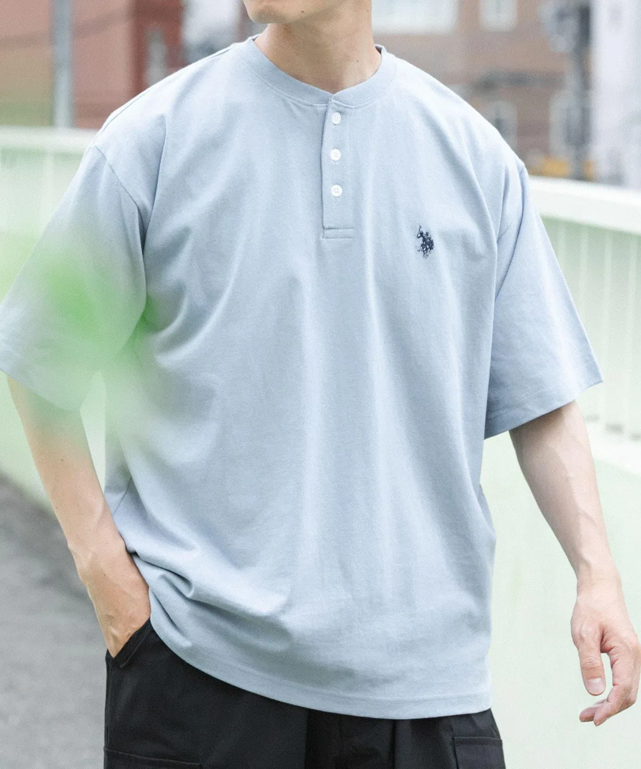 Мужская футболка-поло с длинным рукавомU.S. POLO ASSN., Blue