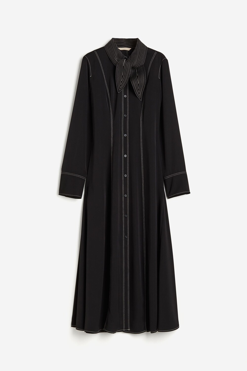 

Платье H&M Twill With Scarf Collar, черный