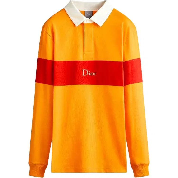 Мужское поло с воротником, средней посадки, straight fit, Yellow, DIOR, Yellow
