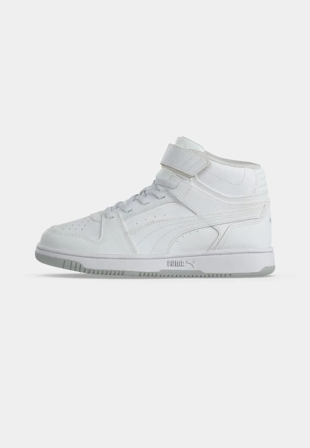 Rebound slam mid unisex - высокие кроссовки Puma, White/Cool Light Gray/Black — фото 2