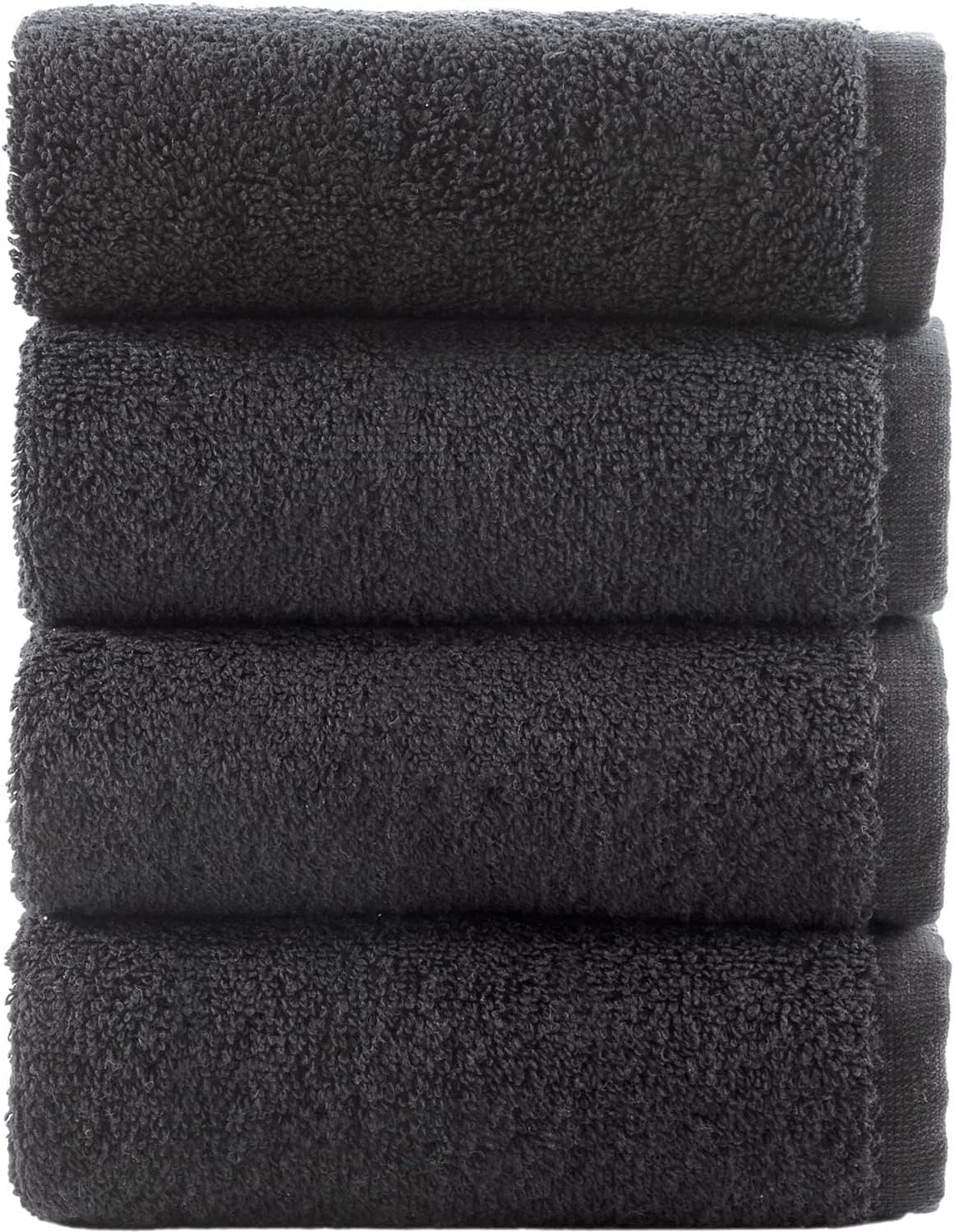 Набор мочалок для лица, 4 шт, Towelbay, хлопок, 600 г/м², 30x30 см, Black