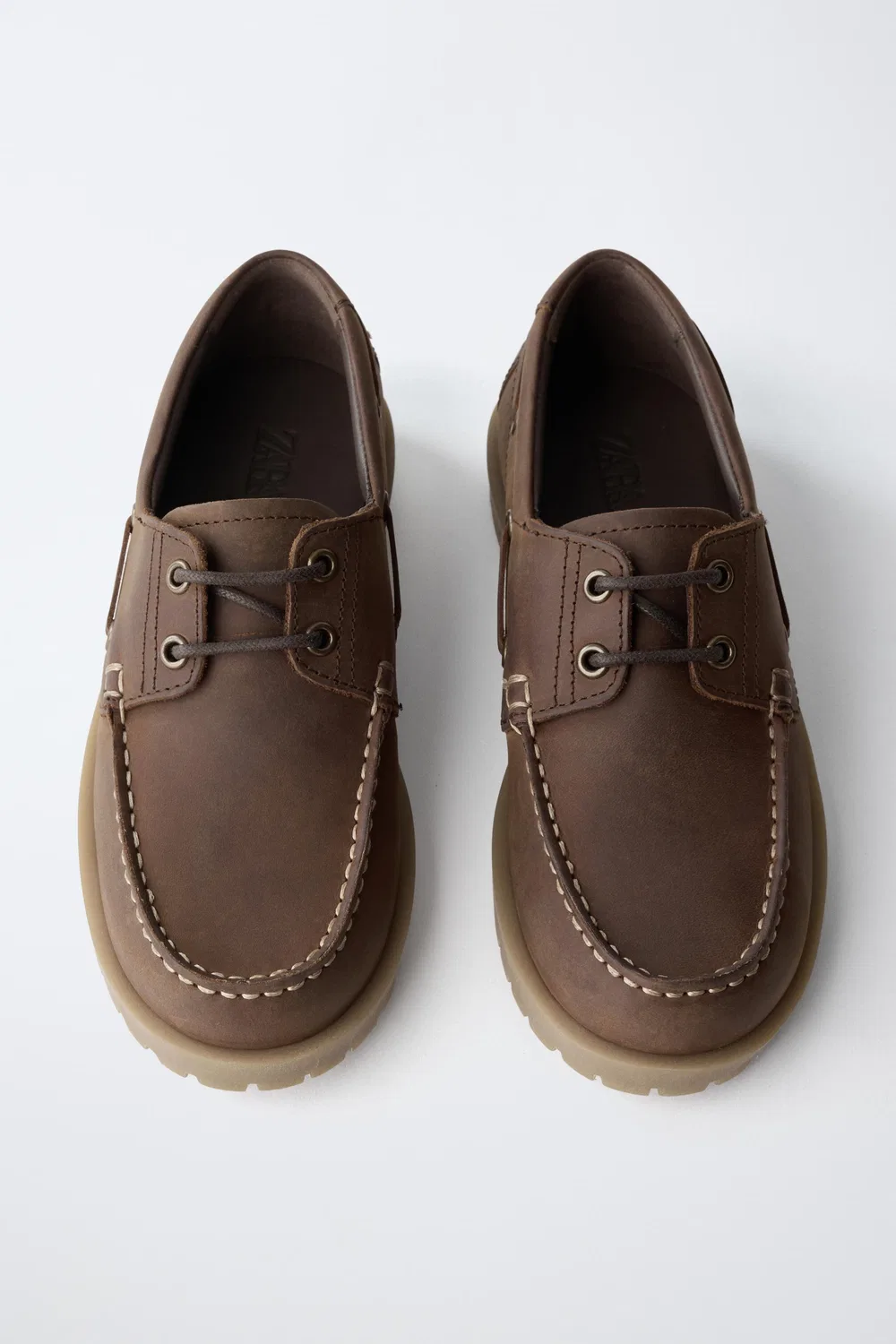 STORIESZ - Кожаные мокасины ZARA, Brown — фото 4