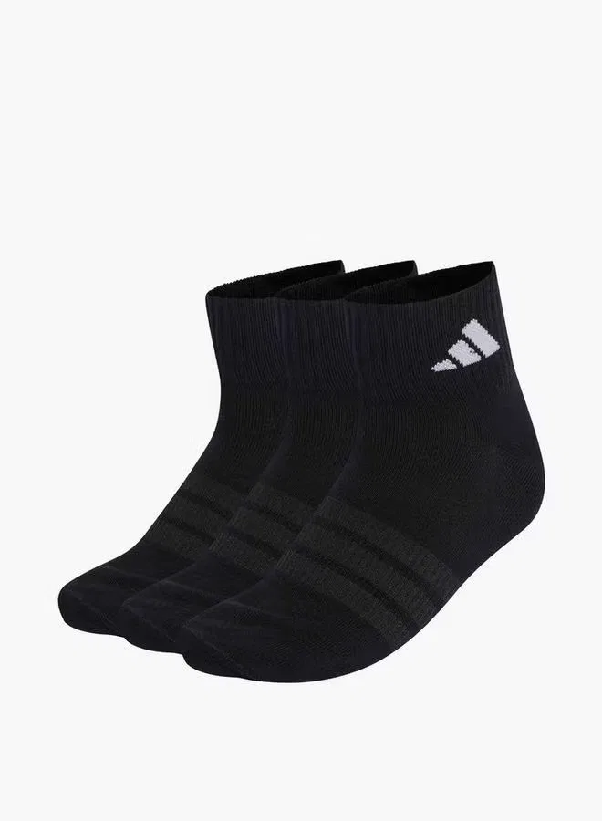Носки спортивные мужские с дышащей тканью комплект из 3 пар Adidas, черный