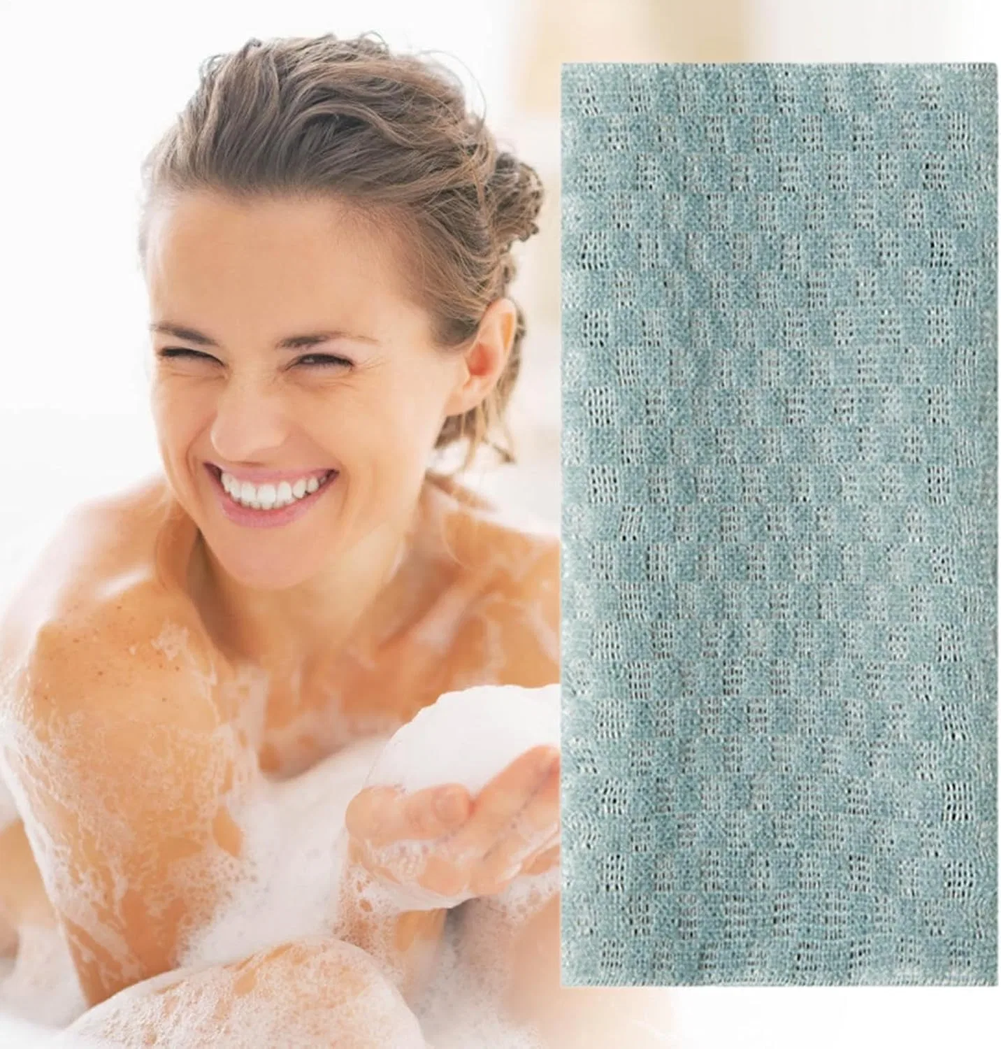 Мочалка для тела, Peeling Body Scrubber, 29x114 см, синий Generic — фото 3