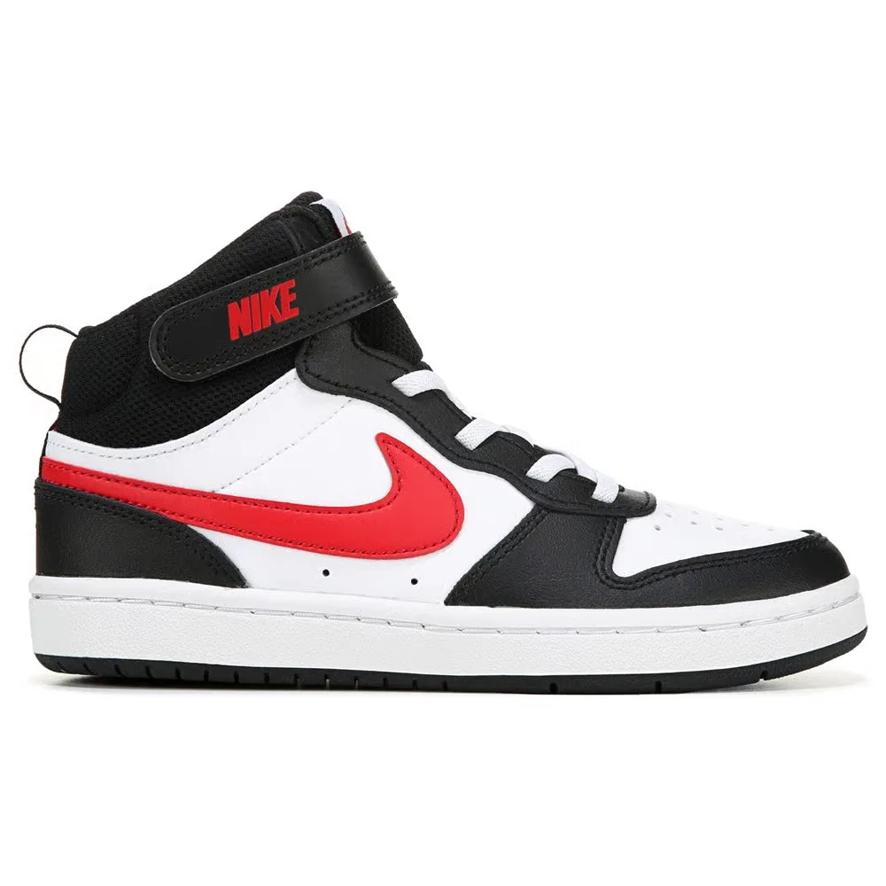 Детские высокие кроссовки Court Borough Mid 2 Nike, White/Black/Red/Navy — фото 2