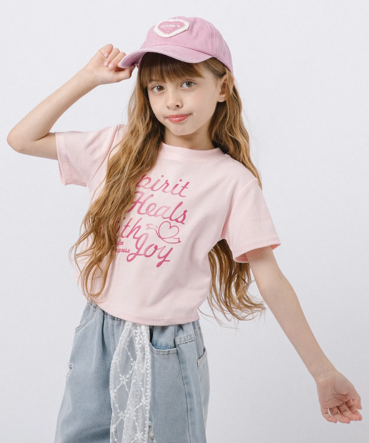 Детская футболка с принтом Кроп Топ URBAN CHERRY, Pink