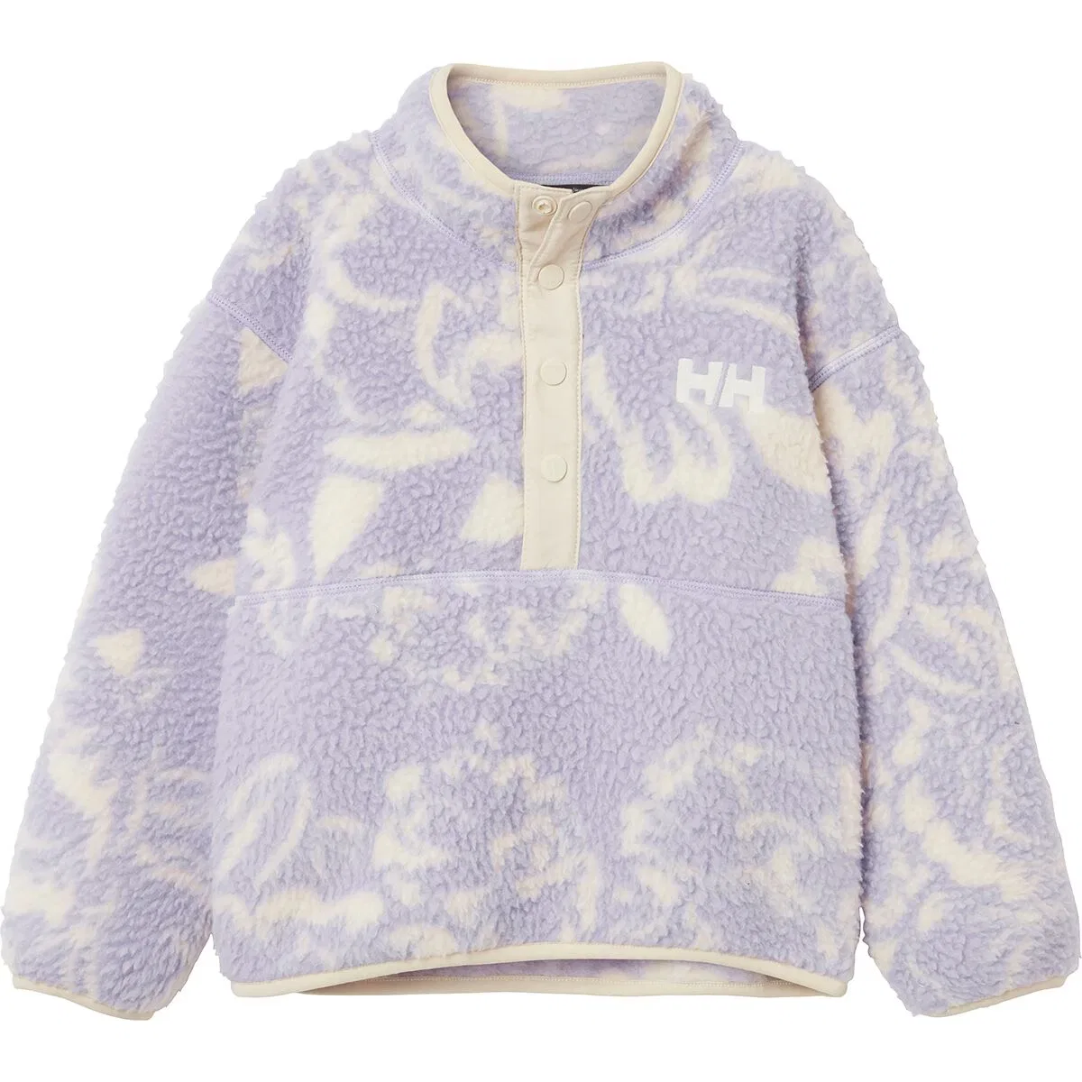 Детский флисовый пуловер с принтом Frosty Pile Sweater Helly Hansen, Bright Lavender Peony Aop